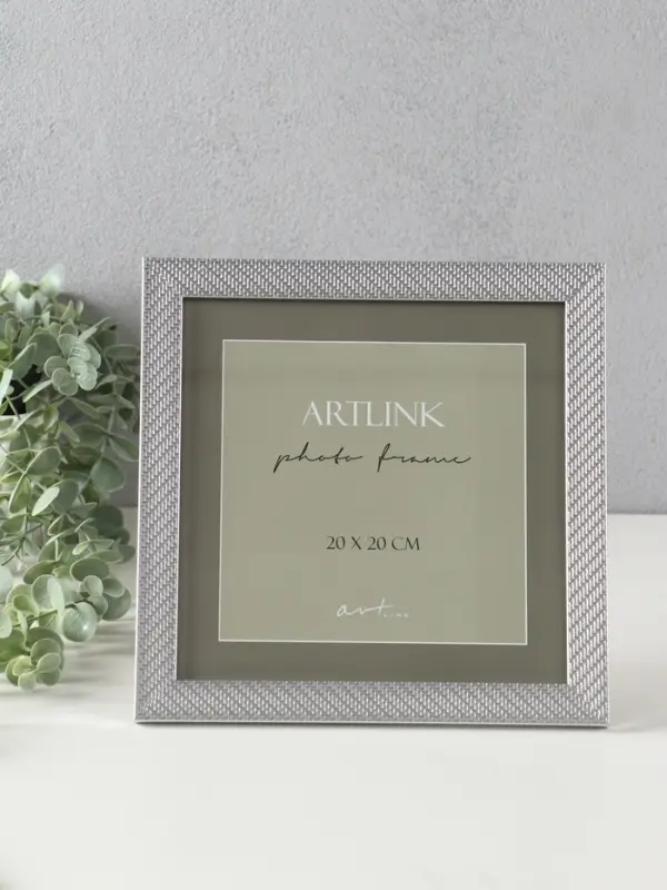 Фоторамка для фото 20х20 см, пластик Lucy, серебро