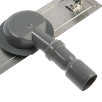 Трап ZEIN engr, c флaнцeм свободного вращ 360&deg;, 7*40 см, d=40/50 мм, нерж сталь, сатин