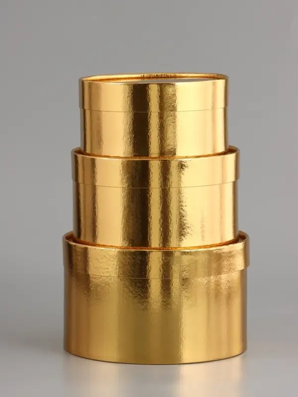 Набор подарочных коробок 3 в 1, завальцованные, золотой, 20 х 12 - 18 х 10 - 16 х 8 см