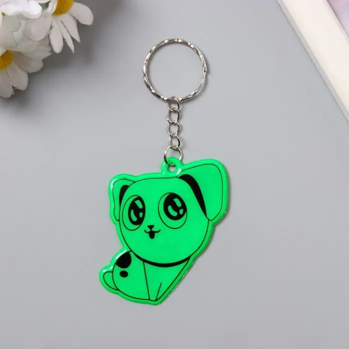 Брелок пластик светоотражающий "Котёнок" МИКС 5,5х4,5 см