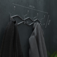 Вешалка настенная на 4 двойных крючка Доляна &laquo;Волна&raquo;, 29,5&times;14&times;7 см, цвет хром