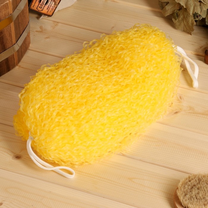 Мочалка банная  "Бублик" большая цвет МИКС 32 см