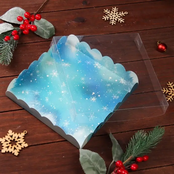 Коробка для печенья, &laquo;Зимний лес&raquo;, 18&times;18&times;3 см, Новый год