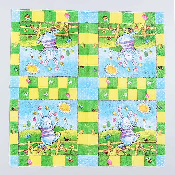 Салфетки бумажные &laquo;Пасхальный кролик&raquo;, 33х33 см, набор 20 шт