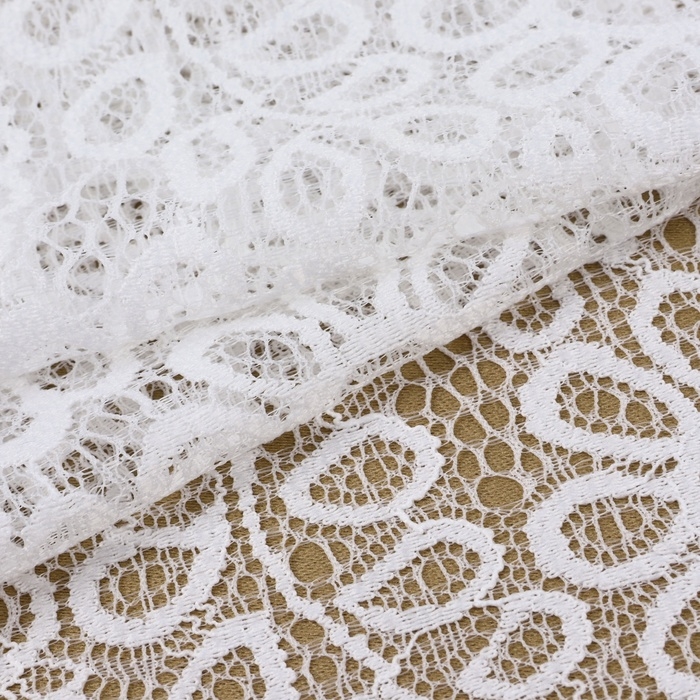 Кружевная эластичная ткань, 190 мм &times; 2,7 &plusmn; 0,5 м, цвет молочный