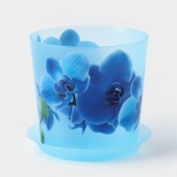 Горшок для орхидей с поддоном &laquo;Деко&raquo;, 1,2 л, цвет голубой