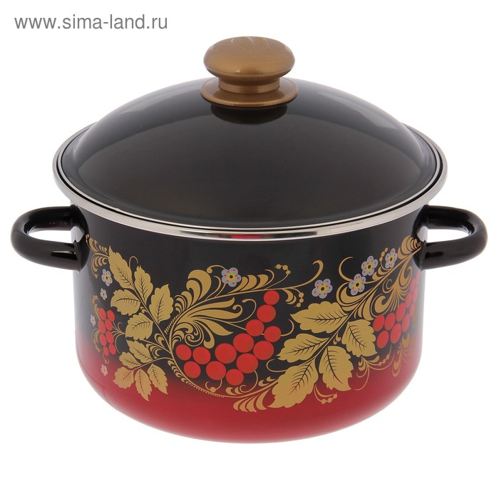 Кастрюля эмалированная &laquo;Рябинушка&raquo;, 4 л, индукция