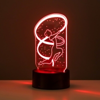 Светильник сенсорный "Гимнастка" LED 7 цветов USB/от батареек черный
