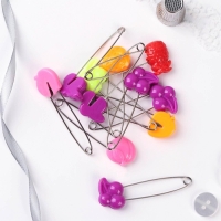 Булавки английские &laquo;Фрукты&raquo;, безопасные, 50 мм, 10 шт, цвет МИКС