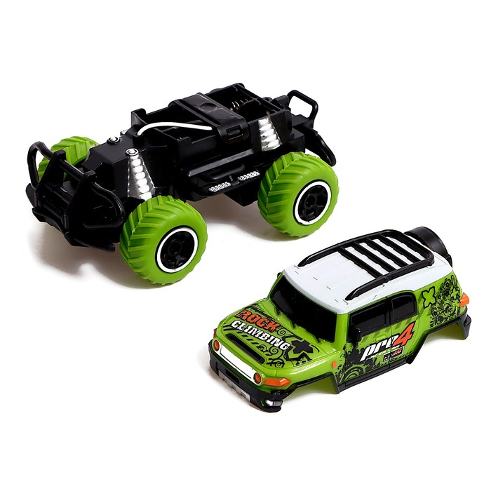 Джип радиоуправляемый &laquo;Граффити&raquo;, работает от батареек, цвет зелёный