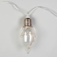 Гирлянда &laquo;Нить&raquo; 3 м с насадками &laquo;Лампочки капля&raquo;, IP20, прозрачная нить, 80 LED, свечение белое, 8 режимов, 220 В