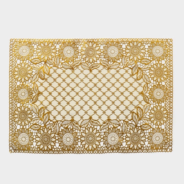 Салфетка сервировочная на стол &laquo;Подсолнухи&raquo;, 45&times;30 см, цвет золотой