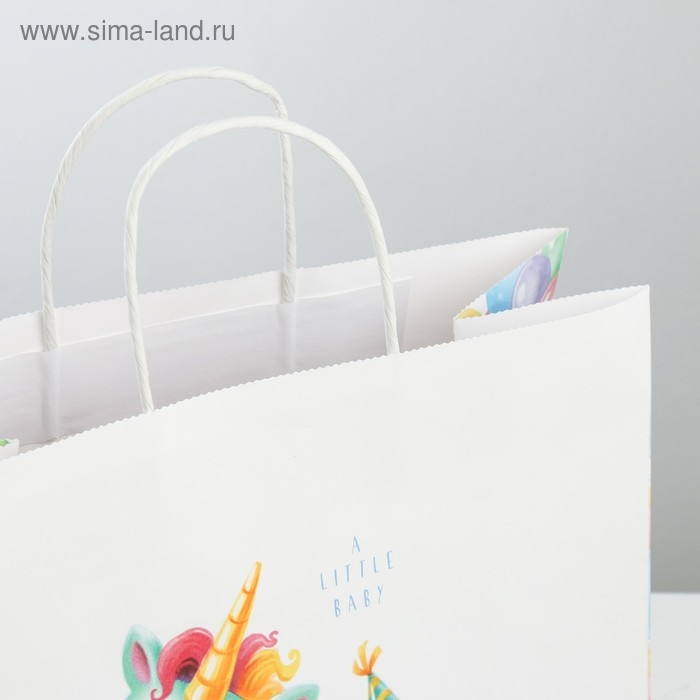 Пакет подарочный крафт, упаковка, &laquo;Малыши&raquo;, 32 х 28 х 15 см