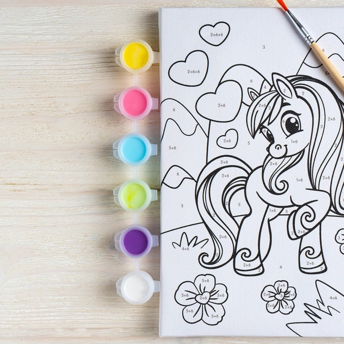 Картина по номерам для детей &laquo;Весёлая поняшка&raquo;, 21 х 15 см