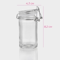 Банка стеклянная для хранения сыпучих продуктов Доляна &laquo;Оптима&raquo;, 80 мл, 4,3&times;8,2 см, с бугельным замком