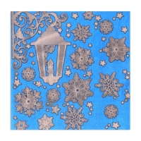 Новогодние салфетки бумажные Gold D&eacute;cor &laquo;Новогодний фонарь на синем&raquo; 3 слоя, 33х33 см, 20 шт