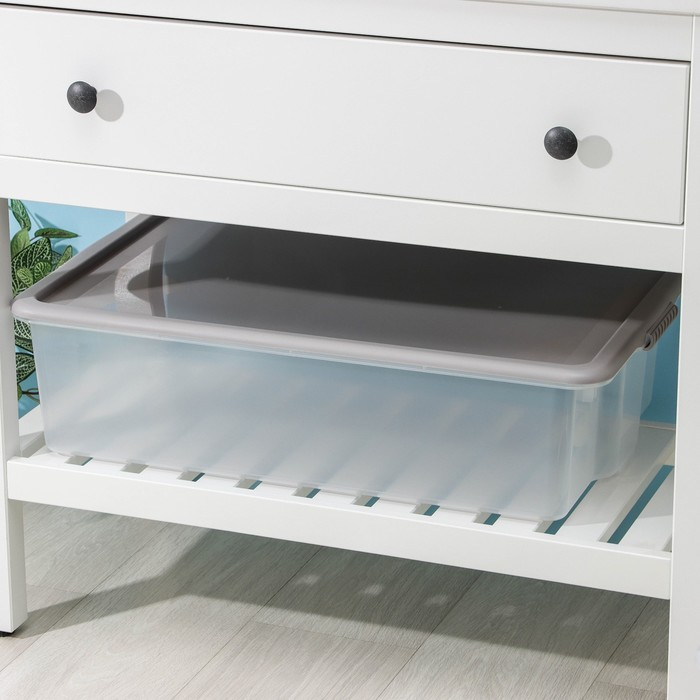 Контейнер для хранения с крышкой Porter, 32 л, 64&times;41,5&times;17,5 см, цвет дымчато-серый