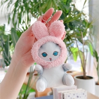 Мягкая игрушка &laquo;Котик&raquo;, в костюме зайки, на брелоке, 11 см, цвет МИКС