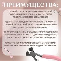 Кусачки торцевые, для рукоделия, 10,5 &times; 6,5 см, цвет серебряный/розовый