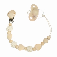 Держатель для соски - пустышки &laquo;Сердце&raquo;, деревянный, цвет бежевый