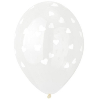 Шар латексный 14" &laquo;Сердца белые&raquo;, кристалл, шелкография, набор 25 шт.