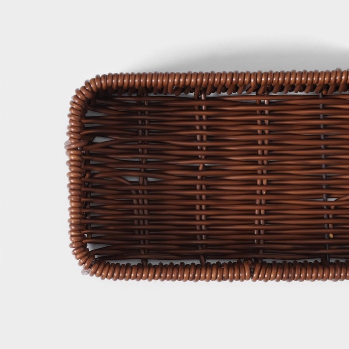 Корзинка для подачи Доляна &laquo;Огайо&raquo; 27&times;10&times;5 см, прямоугольная, цвет коричневый