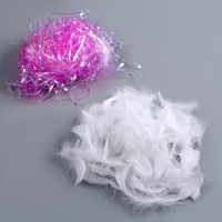 Набор для творчества и декора &laquo;Перья белые + наполнитель&raquo;, цвет фуксия