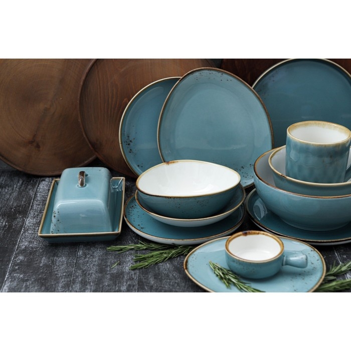 Салатник фарфоровый Magistro &laquo;Церера&raquo;, 400 мл, d=16,5 см, цвет голубой