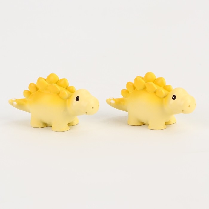Миниатюра кукольная &laquo;Динозаврик&raquo;, набор 2 шт., размер 1 шт. &mdash; 3 &times; 5,5 &times; 2 см, цвет жёлтый
