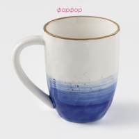 Кружка фарфоровая Доляна &laquo;Космос&raquo;, 400 мл, цвет синий