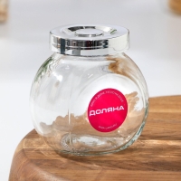 Банка стеклянная для хранения сыпучих продуктов Доляна &laquo;Блеск&raquo;, 200 мл, 6&times;8,3 см, с пластиковой крышкой