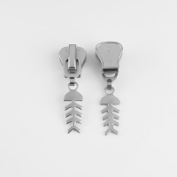 Бегунок автоматический для молнии &laquo;Трактор&raquo;, №8, декоративный &laquo;Рыба&raquo;, 10 шт, цвет никель