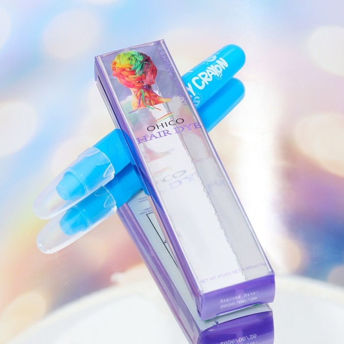 Карандаш-мелок для волос, 1 шт, голубой