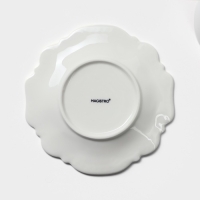 Чайная пара фарфоровая Magistro &laquo;Сюита&raquo;, 2 предмета: кружка 250 мл, блюдце d=15,5 см, цвет белый