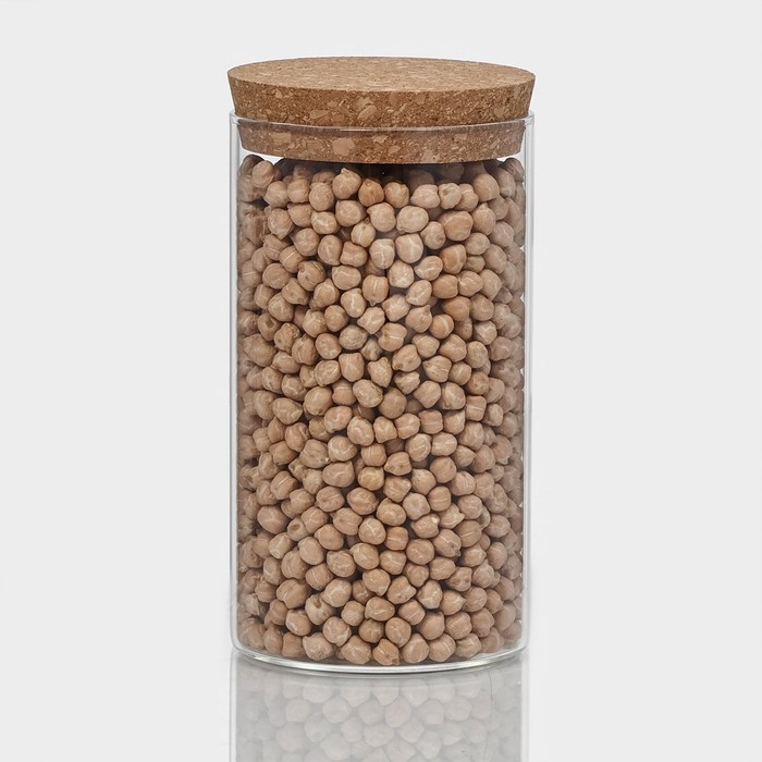 Банка стеклянная для хранения сыпучих продуктов &laquo;Классика&raquo;, 650 мл, 8,5&times;16 см, с пробковой крышкой