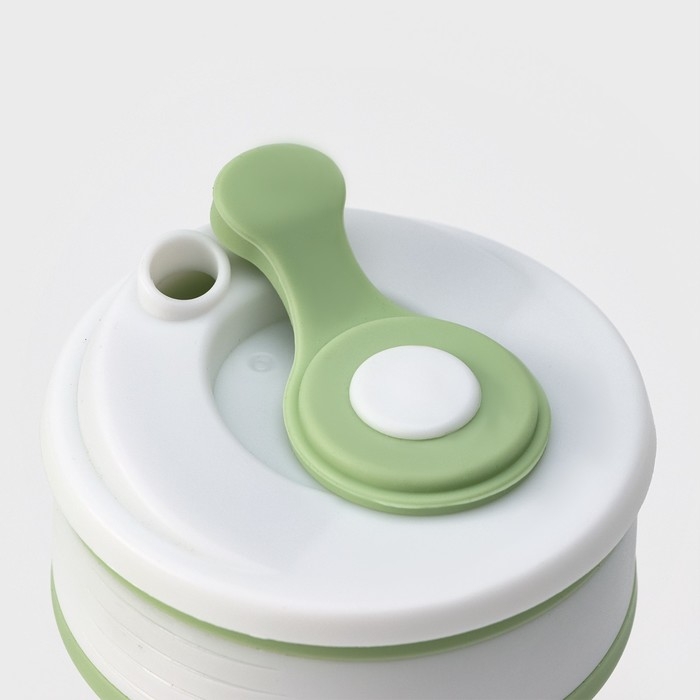 Стакан складной с крышкой Доляна «С собой», 350 мл, 8,5×14 см, цвет фисташковый Стакан складной с крышкой Доляна «С собой», 350 мл, 8,5×14 см, цвет фисташковый