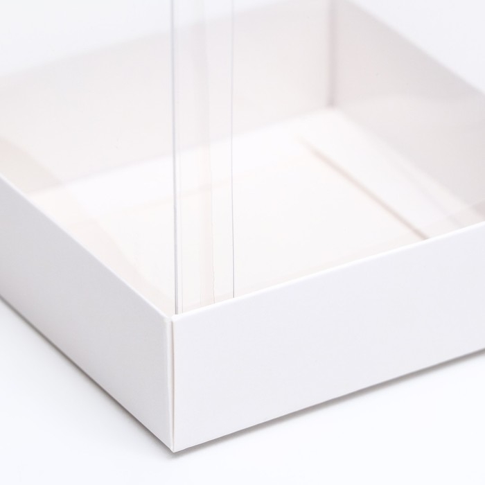 Коробка для пирожных, белый, 10 х 10 х 10 см. Кондитерская упаковка