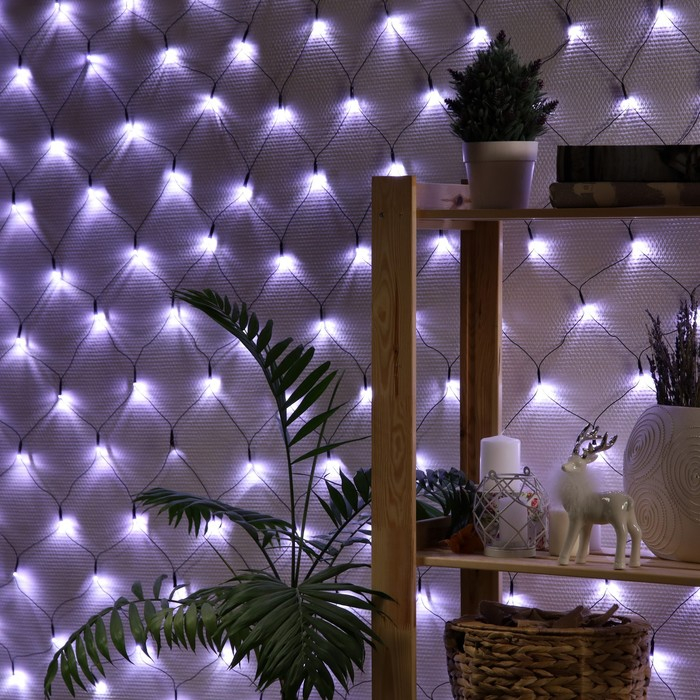 Гирлянда &laquo;Сеть&raquo; 2 &times; 2 м, IP20, тёмная нить, 224 LED, свечение белое, 8 режимов, 220 В