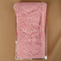 Кружево на сетке, 145 мм &times; 11 &plusmn; 1 м, цвет нежно-розовый