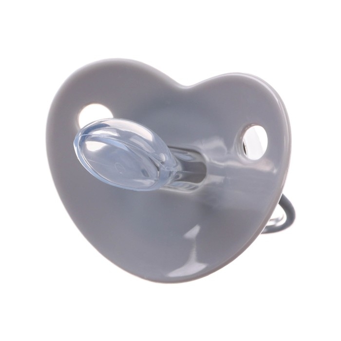Соска - пустышка силиконовая ортодонтическая &laquo;I LOVE DAD&raquo;, от 6 мес., с колпачком, цвет серый/серебро, стразы