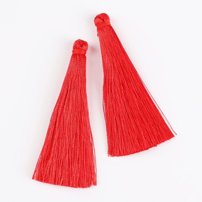 Подвеска декоративная &laquo;Кисть&raquo;, набор 2 шт., L кисти 6,5 см, цвет красный