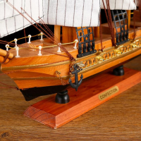 Корабль сувенирный средний &laquo;Астрильд&raquo;, борта светлое дерево, паруса бежевые, 48,5х44х8 см