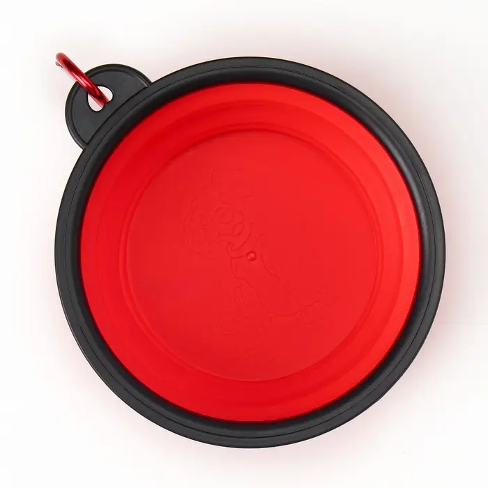 Миска силиконовая, складная, 350 мл, 13 см, красная
