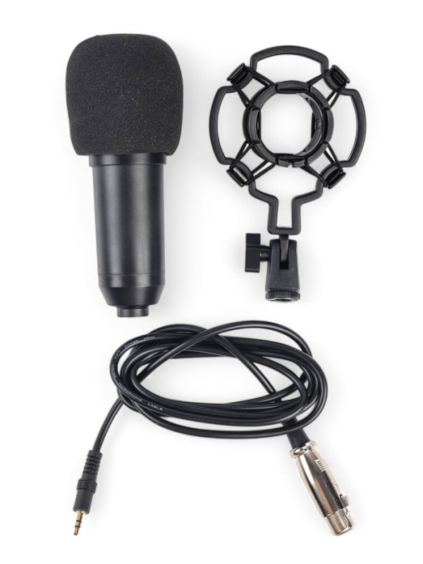 Микрофон конденсаторный Music Life черный: кабель, ветрозащита, стойка