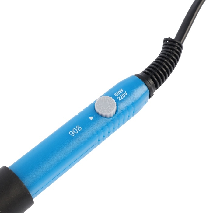 Паяльный набор ТУНДРА, паяльник 60 Вт с регулировкой температуры, канифоль, припой