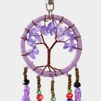 Брелок ловец снов "Древо" 19 см, цв. сиреневый