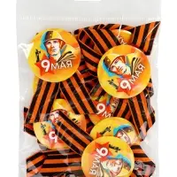 Значок закатной с георгиевской лентой &laquo;9 мая&raquo;