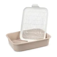 Туалет "Мур-мяу" для кошек, с сеткой, 33 х 25 х 7 см, беж