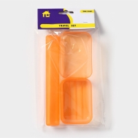 Набор дорожный, футляр для зубной щётки 19 см, мыльница 10&times;6&times;3,5 см, цвет МИКС