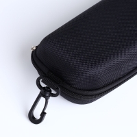 Футляр для очков на молнии, длина 17 см, цвет чёрный